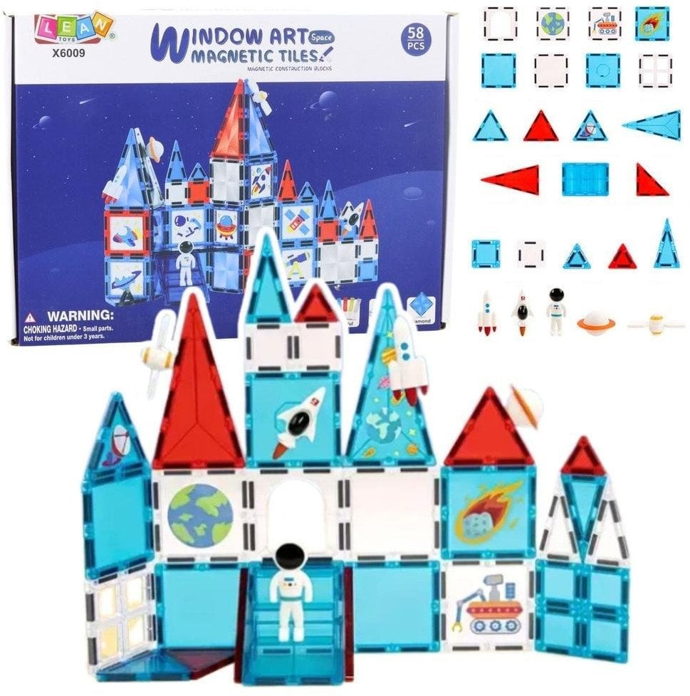 LeanToys Klocki konstrukcyjne magnetyczne 58el