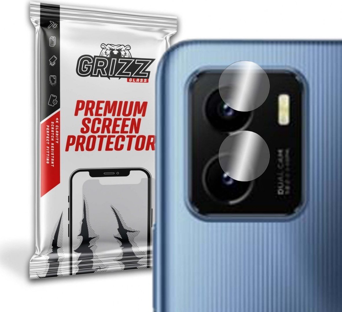 GrizzGlass Szkło hybrydowe na aparat Grizz Vivo Y15s