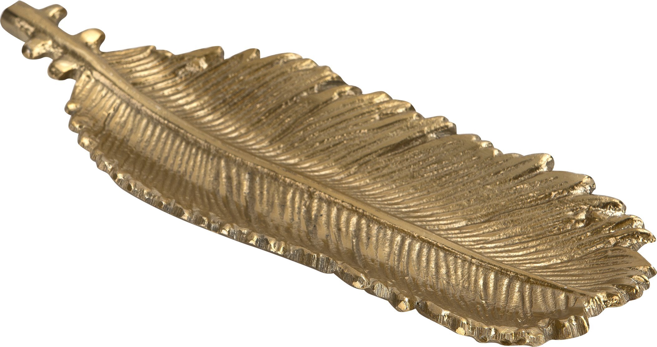 Dekor Pap Patera ozdobna 26x10,5 cm Liść złoty