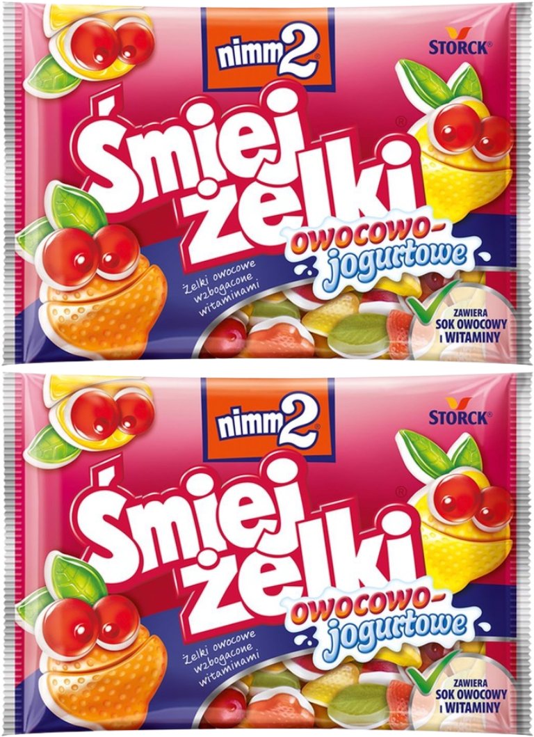 nimm2 Śmiejżelki owocowo-jogurtowe Żelki owocowe wzbogacone witaminami 100 g x 2 sztuk