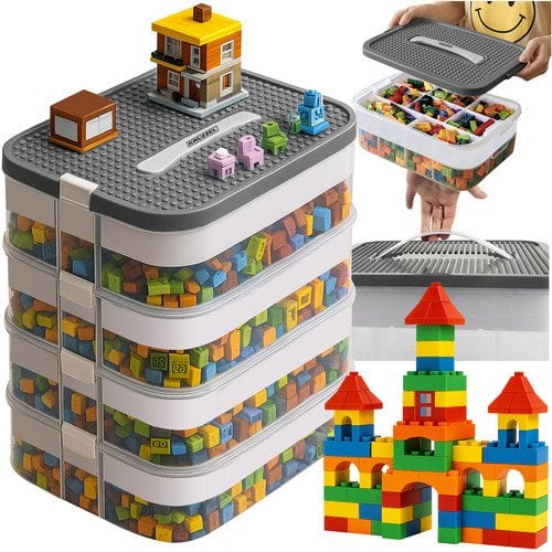 Kruzzel Pudełko na klocki- 3 poziomy 25757