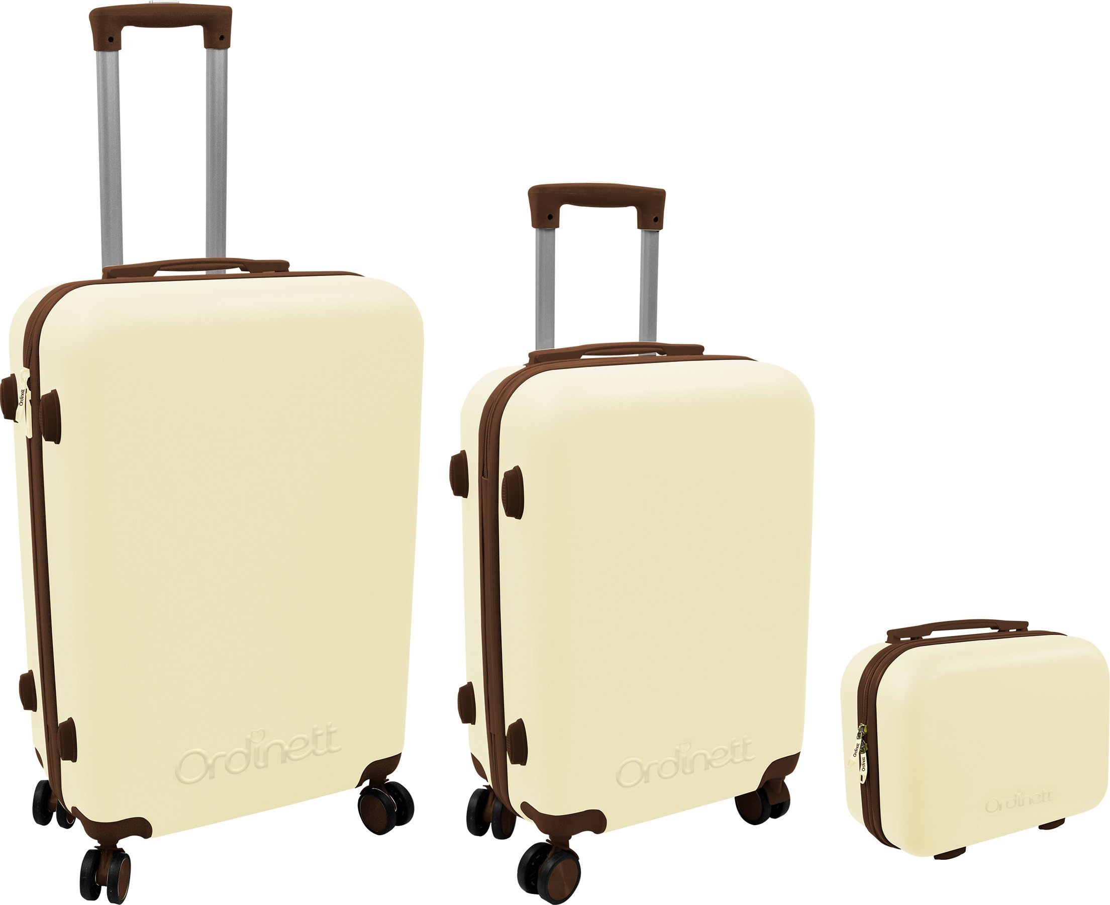 Suitcase set 3 pcs. 60L (42x25x64cm) + 43L ( 36x23x56cm) + 15L (24x17x33cm) white 8000303316374