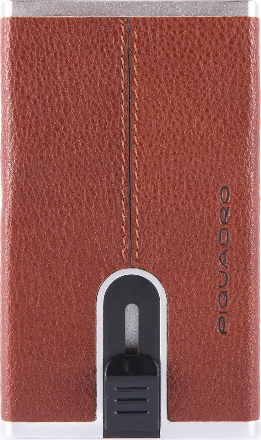 Piquadro Piquadro, Blue Square, Leather, Card Holder, Square Sliding System, PP4891B3R, Brown, For Men For Men