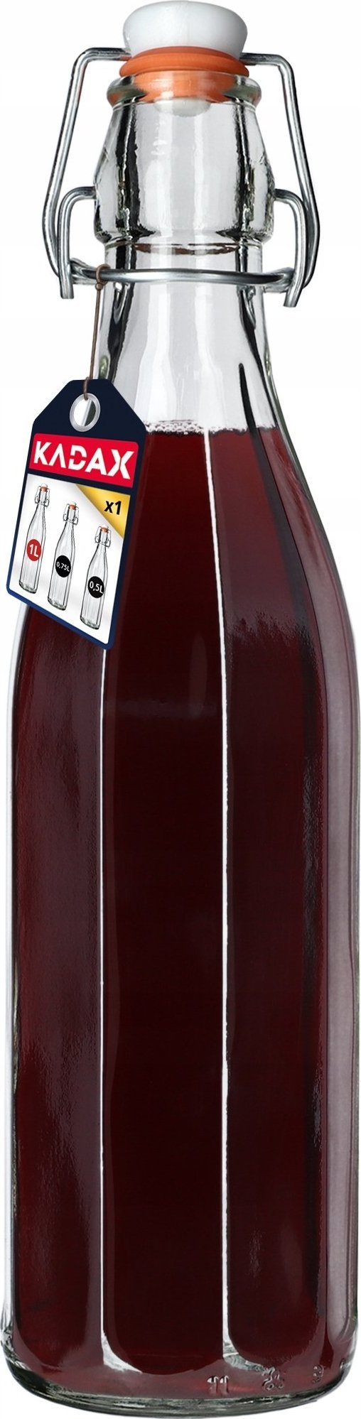 Kadax Szklana Butelka Z Korkiem Na Olej Wodę Sok Wino 1L