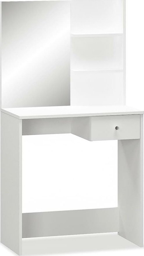 Elior Biała toaletka z lustrem szufladą i półkami - Weri
