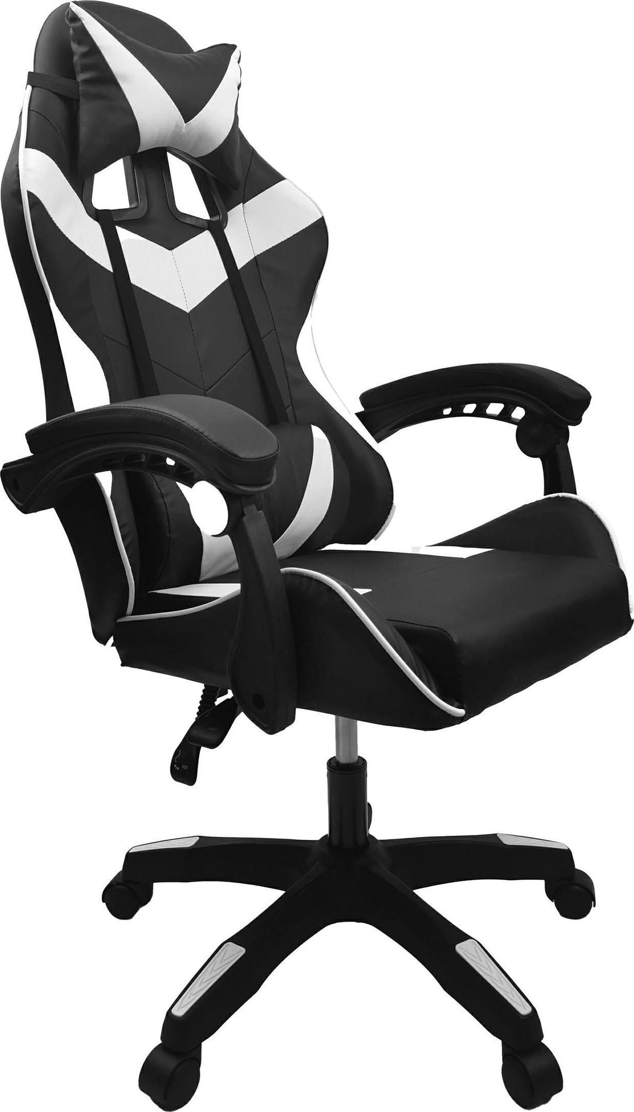 Krzesło biurowe kontrast Fotel gamingowy obrotowy biurowy dla gracza KG108 czarny + biały