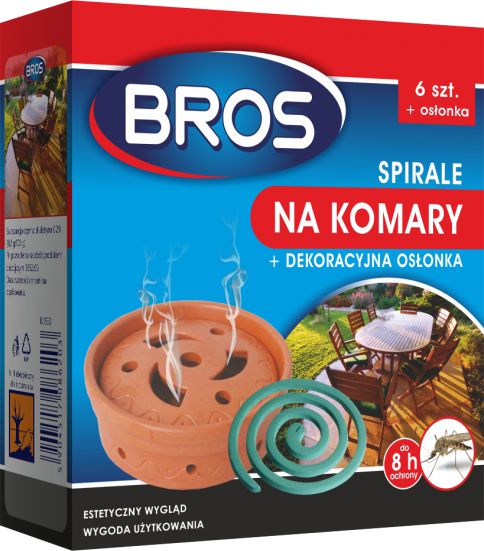 Bros Spirale na komary z dekoracyjną osłonką 6szt