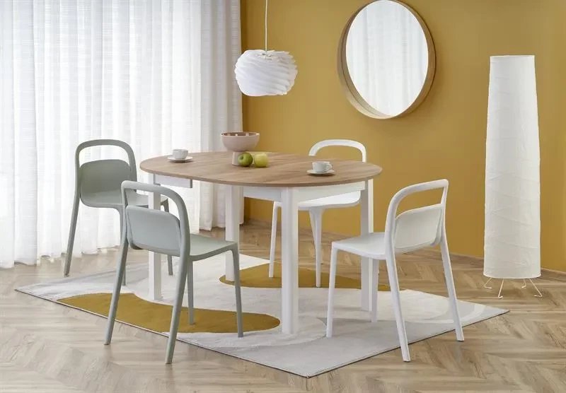 Stół rozkładany RINGO 102(142)x102 dąb craft/biały