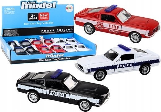 LeanToys Auto Policyjne Straż Pożarna Pojazdy Uprzywilejowane 1:32 Mix