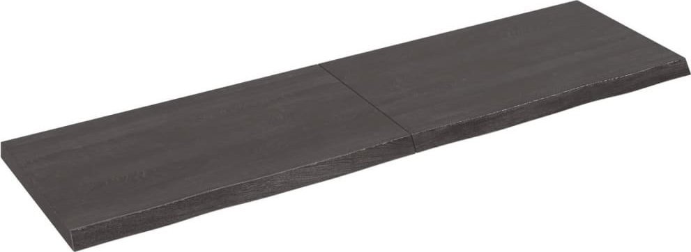 vidaXL Półka, ciemnoszara, 140x40x4 cm, wykończone lite drewno dębowe