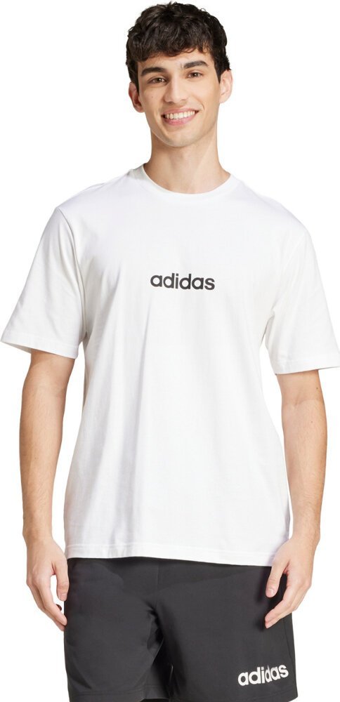 Koszulka męska adidas Essentials Linear Single biała JE9000 XL