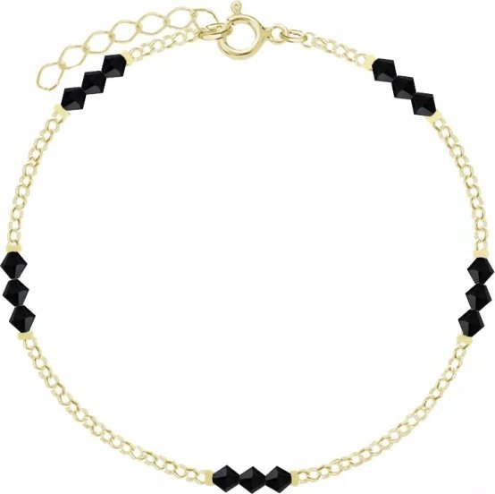 Radziszewska Jewellery Złota Bransoletka na nogę Łańcuszek Kryształy 925 Prezent ŻYCZENIA