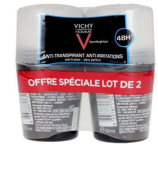Vichy Homme Anti-Transpirant 48H Extra Sensitive 2 x 50 ml