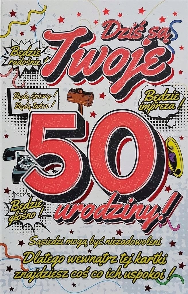 Yeku Karnet Urodzinowy z zawieszką 50