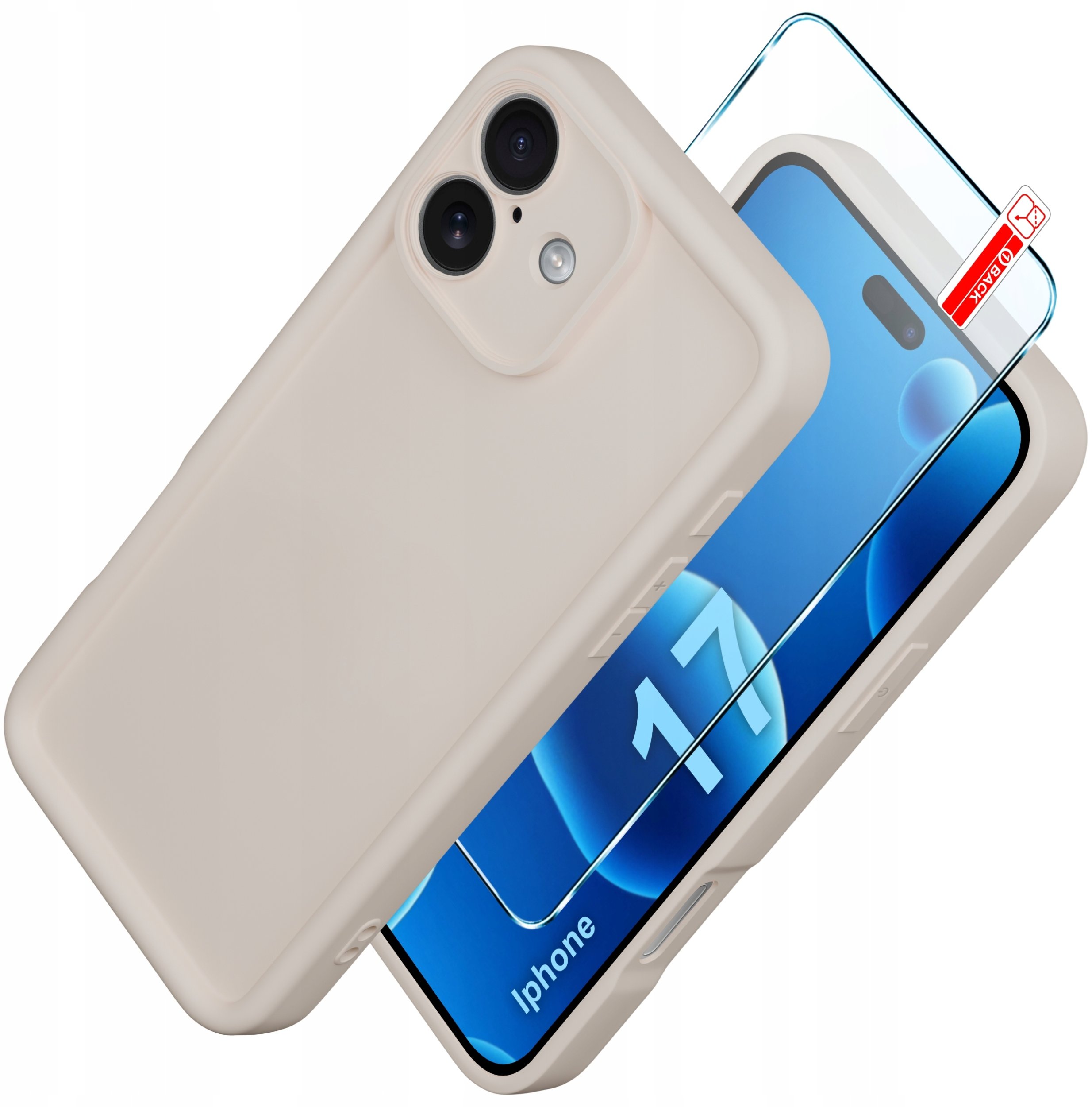 Etui do iPhone 17 CASE silikonowe MATOWE + SZKŁO 9H