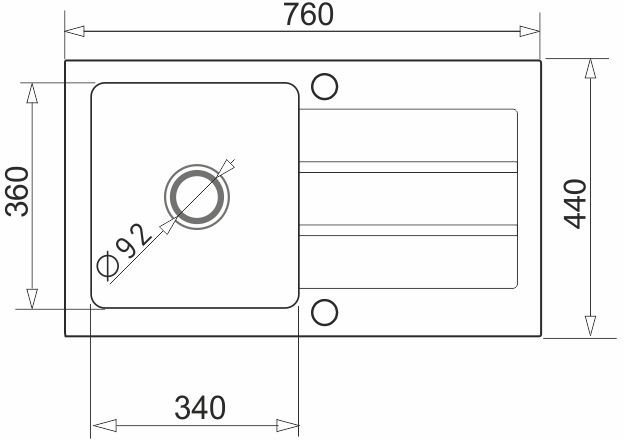 Pyramis Zlew. NEXT (76x44) 1B 1D biały polarny