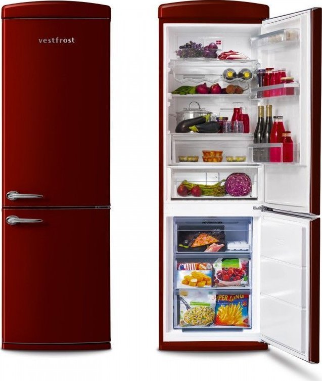 Lodówka VestFrost VESTFROST VR-FB373-2E1BR Bordowa chłodziarko zamrażarka Retro