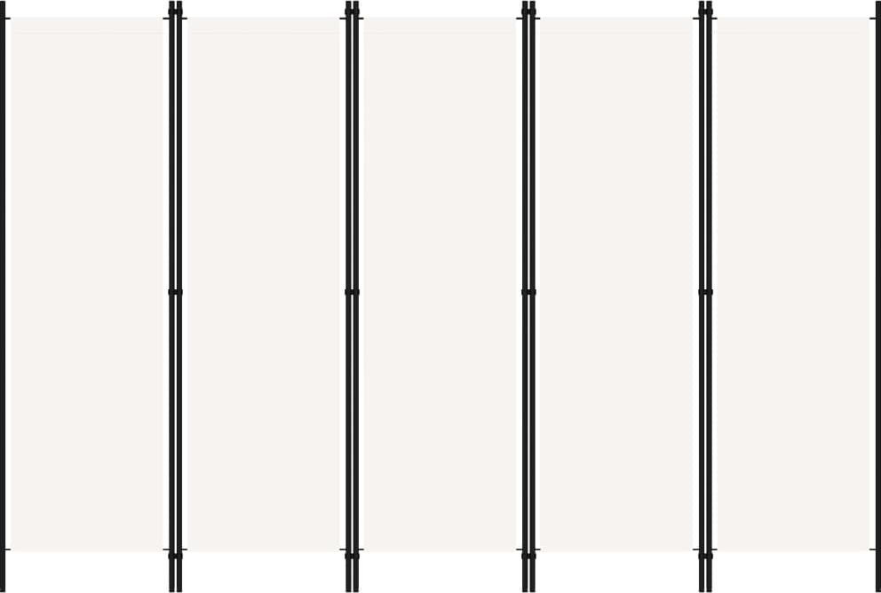 vidaXL Parawan 5-panelowy, biały, 250 x 180 cm