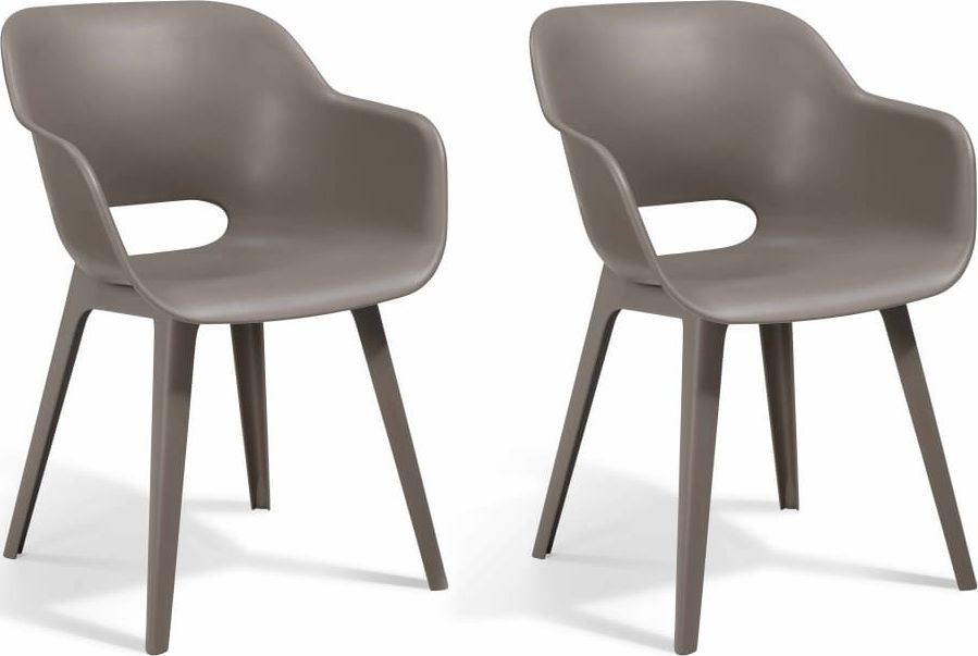 Allibert Allibert Krzesła ogrodowe Akola, 2 szt., cappuccino