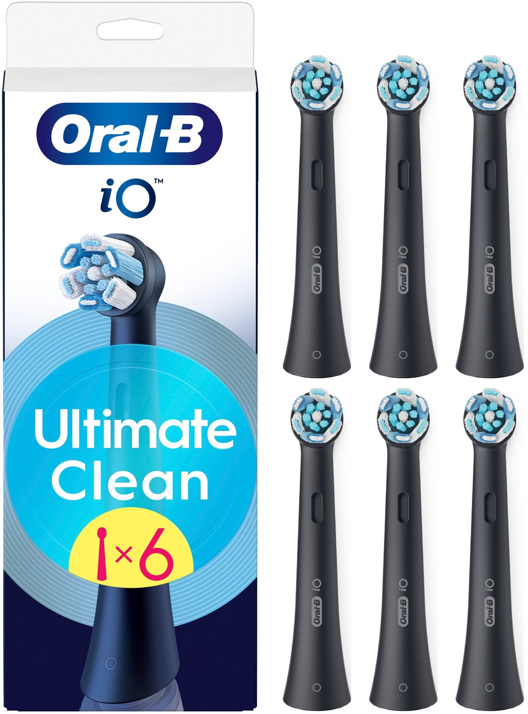 Oral-B Replaceable toothbrush heads | iO UltimateClean | Heads | For adults | Number of brush heads included 6 | Black