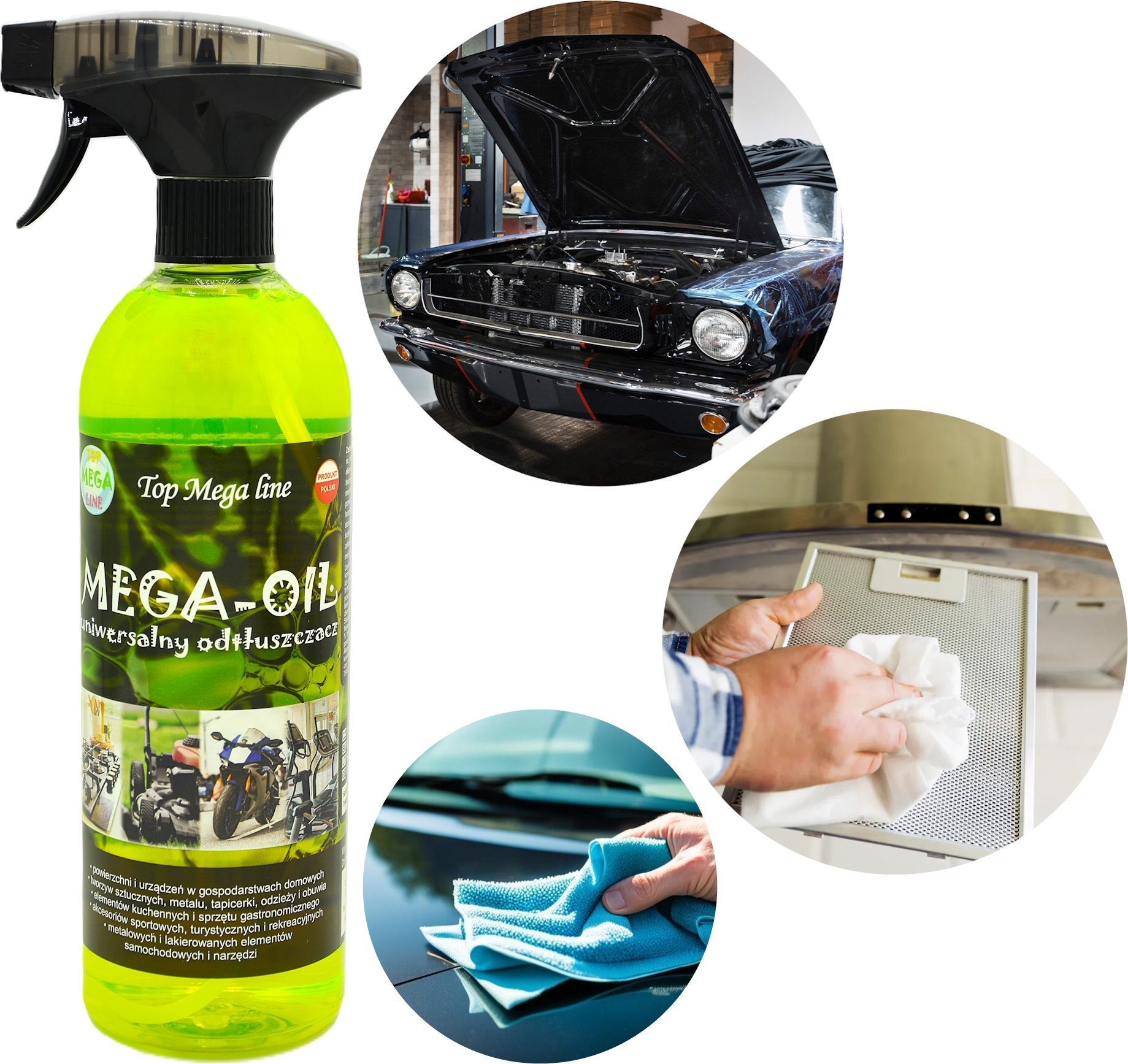 Dolphin PŁYN MEGA OIL UNIWERSALNY ODTŁUSZCZACZ TŁUSZCZ OLEJ SMAR PLAM KUCHNIA 750ML