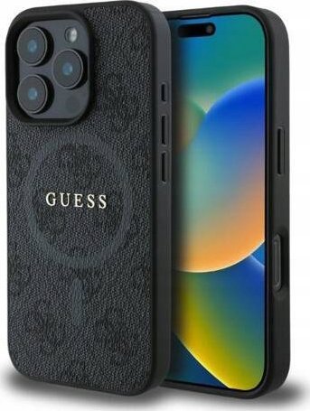 Guess GUHMP16XG4GFRK iPhone 16 Pro Max 6.9" czarny/black hardcase 4G Ring Classic Logo MagSafe