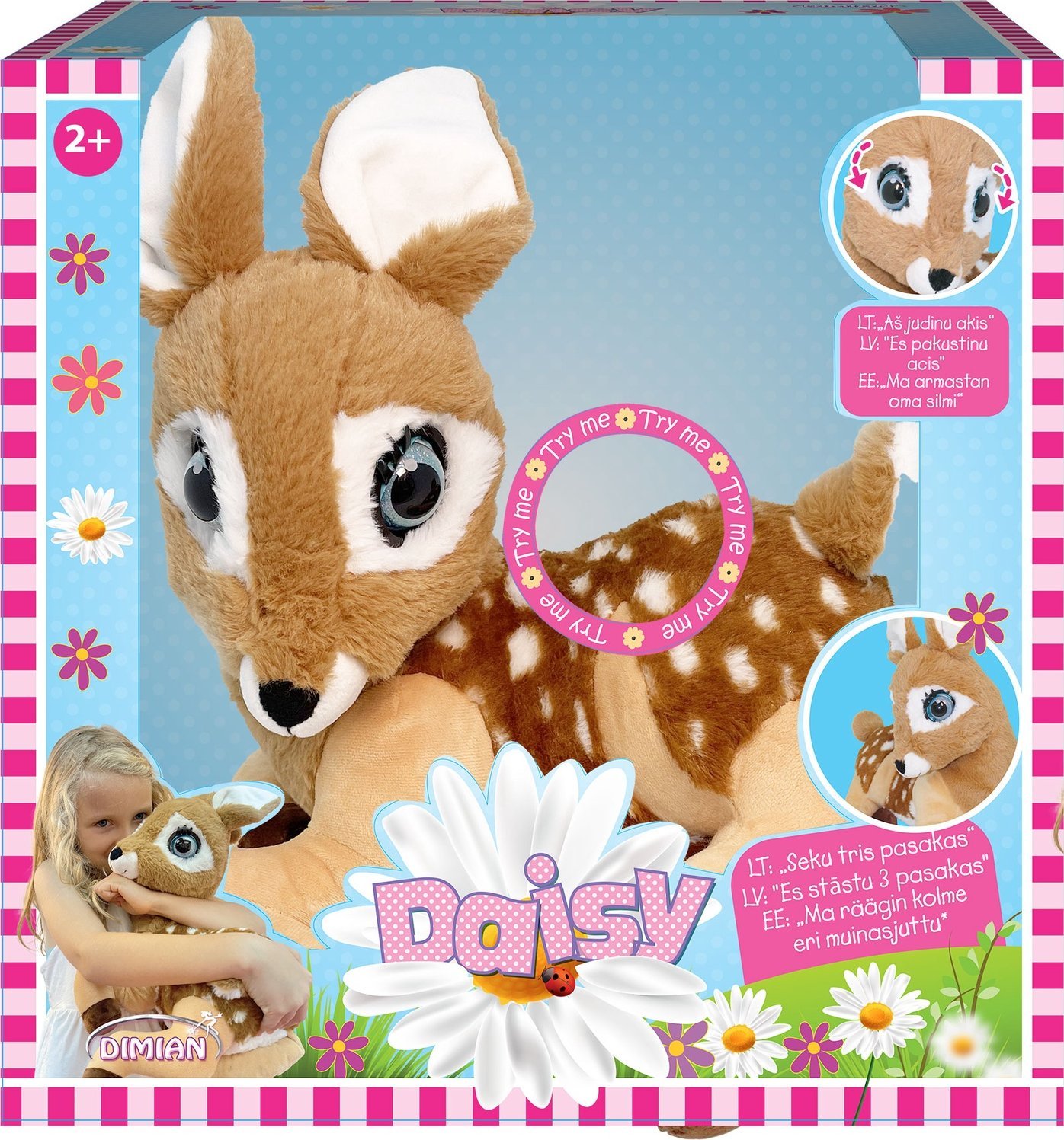 Bambolina BAMBOLINA pliušinis žaislas Daisy, seka tris pasakas latvių kalba, BD2021LV