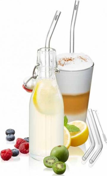 Gefu Zestaw 4 słomek szklanych 23cm FUTURE