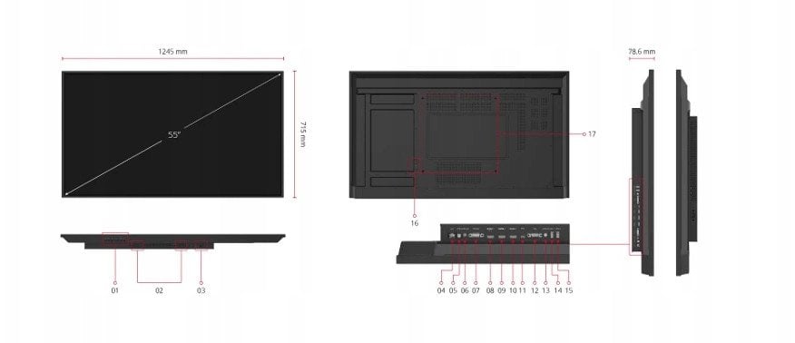 Monitor ViewSonic Monitor CDE55G3-1C 55" 4K Commercial Display 24/7