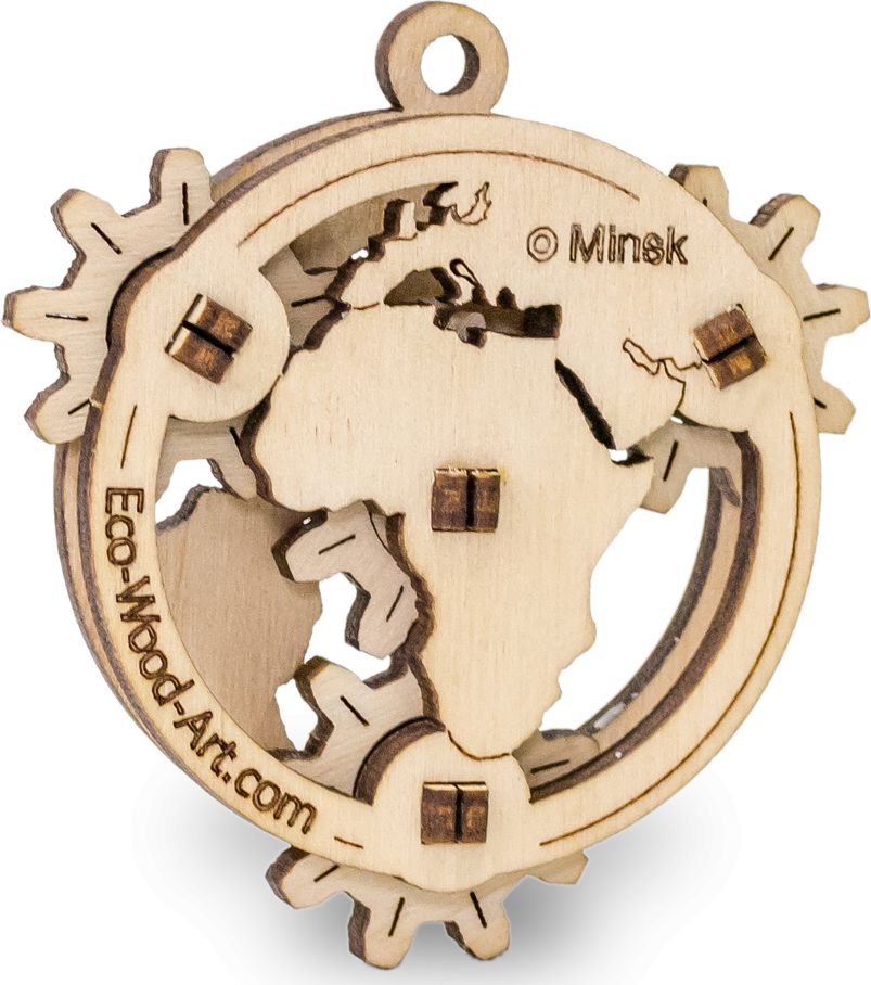 EcoWoodArt EWA Drewniane Puzzle 3D Mały Globus