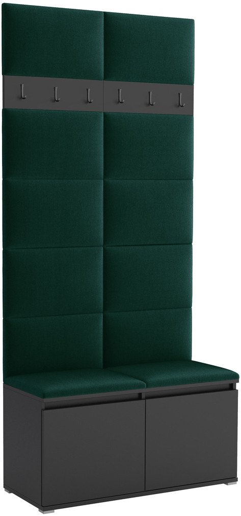 Tapicerowana garderoba Noris I - kolor czarny + tkanina Trinity 28