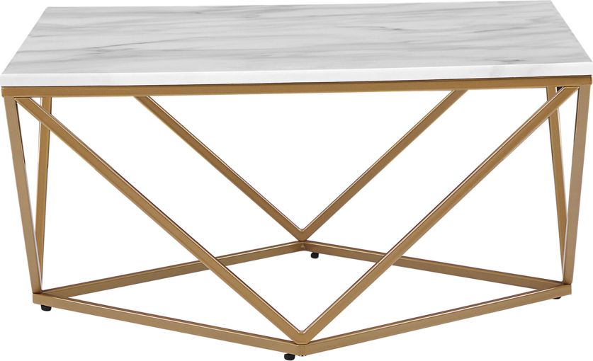 Beliani Stolik kawowy biało-złoty efekt marmuru MALIBU