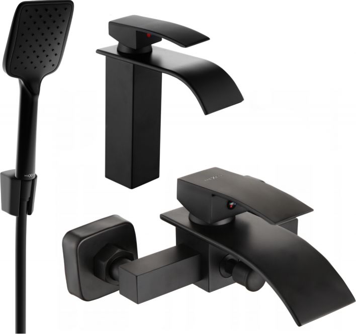 Mexen Mexen Aries R62 zestaw wannowy, czarny - 744803R62-70