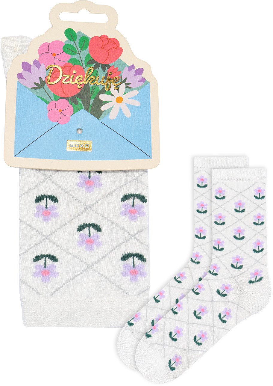 Damskie Stopki z napisami SOXO różowe 3540