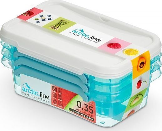 ORPLAST Zestaw 3 Pojemników na Żywność z Pokrywkami 3w1 Orplast Arctic Line 0,35 L