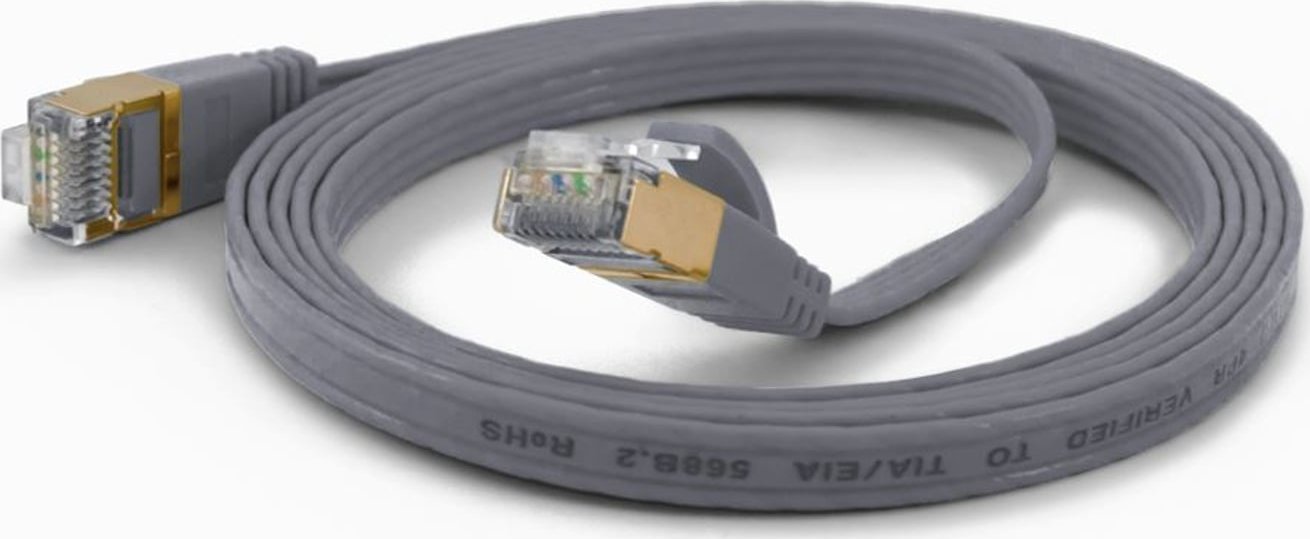 Wantec Wantec flates CAT6A FTP Patch Cable - 0,2 m - Cat6a - F/UTP (FTP) - RJ- 45 - RJ- 45 - gray (7072)