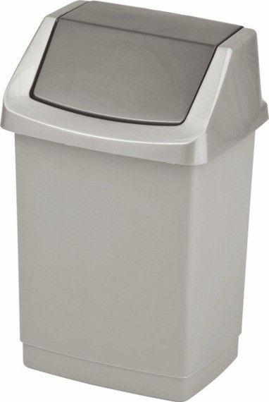 Kosz na śmieci Curver Click-It uchylny 15L srebrny (27121)