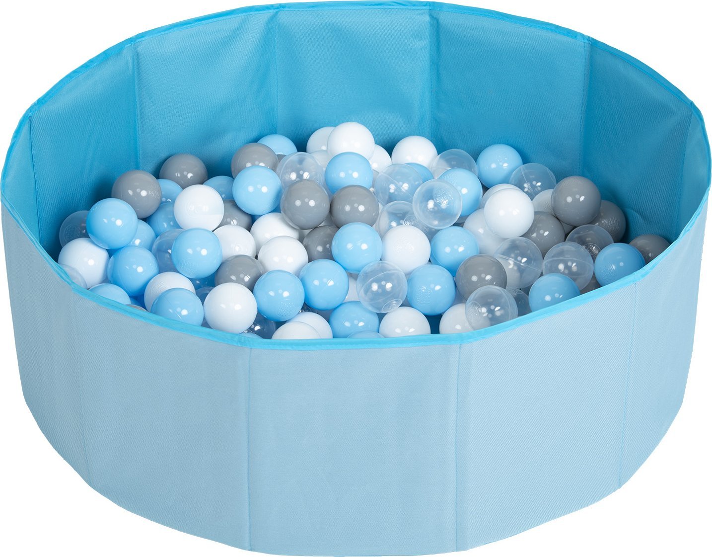 Selonis Selonis Suchy basen składany BS-100X z piłeczkami 6cm niebieski: szary-biały-transparent-babyblue 80x23/300piłek Zabawka basen tekstylny