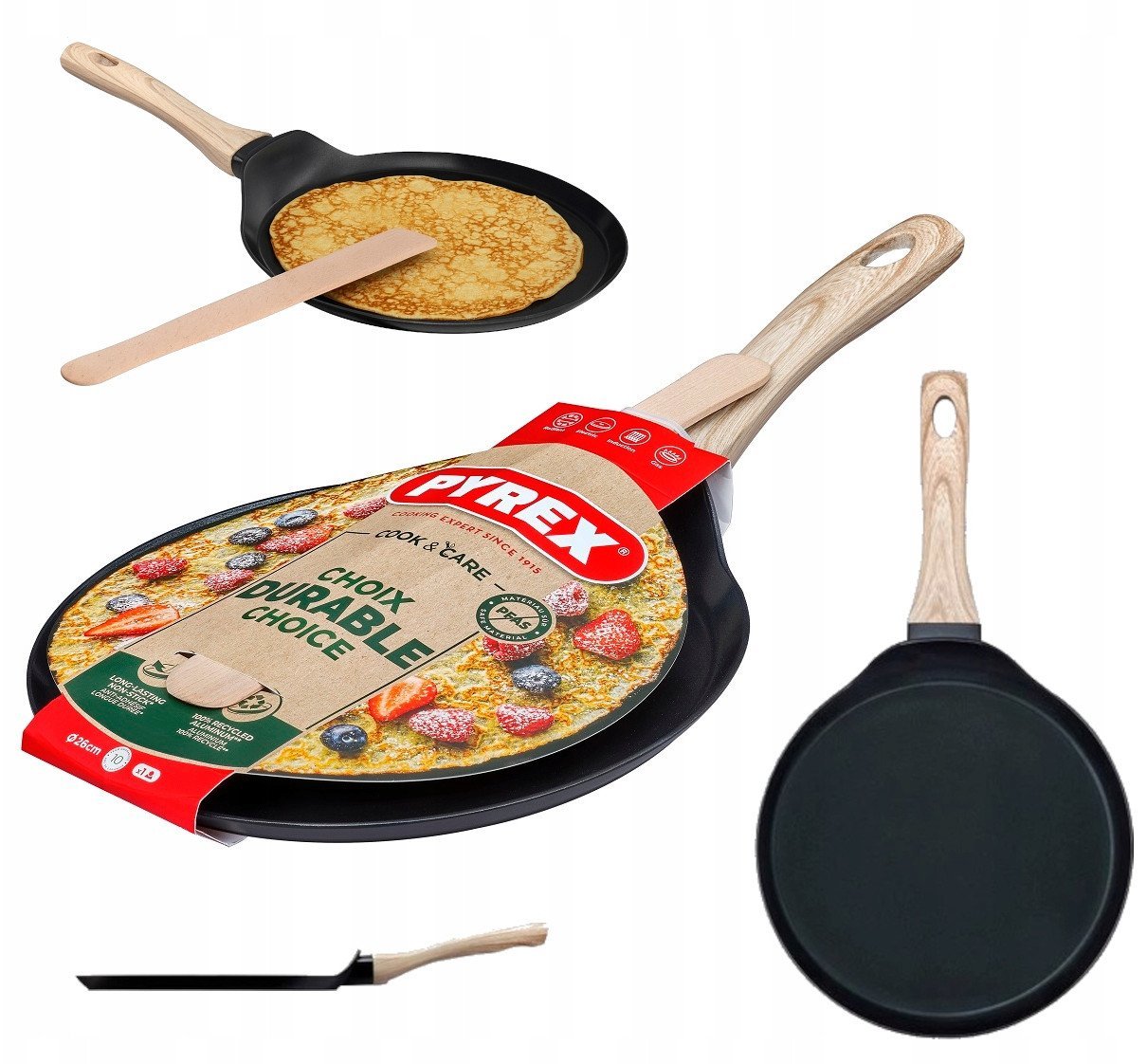 Patelnia Maku Panna patelnia do naleśników z łopatką Cook&Care 26cm 3426470301121