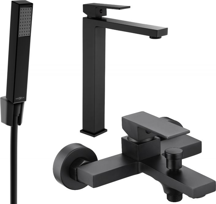 Mexen Mexen Uno R77 zestaw wannowy, czarny - 71413R77-70