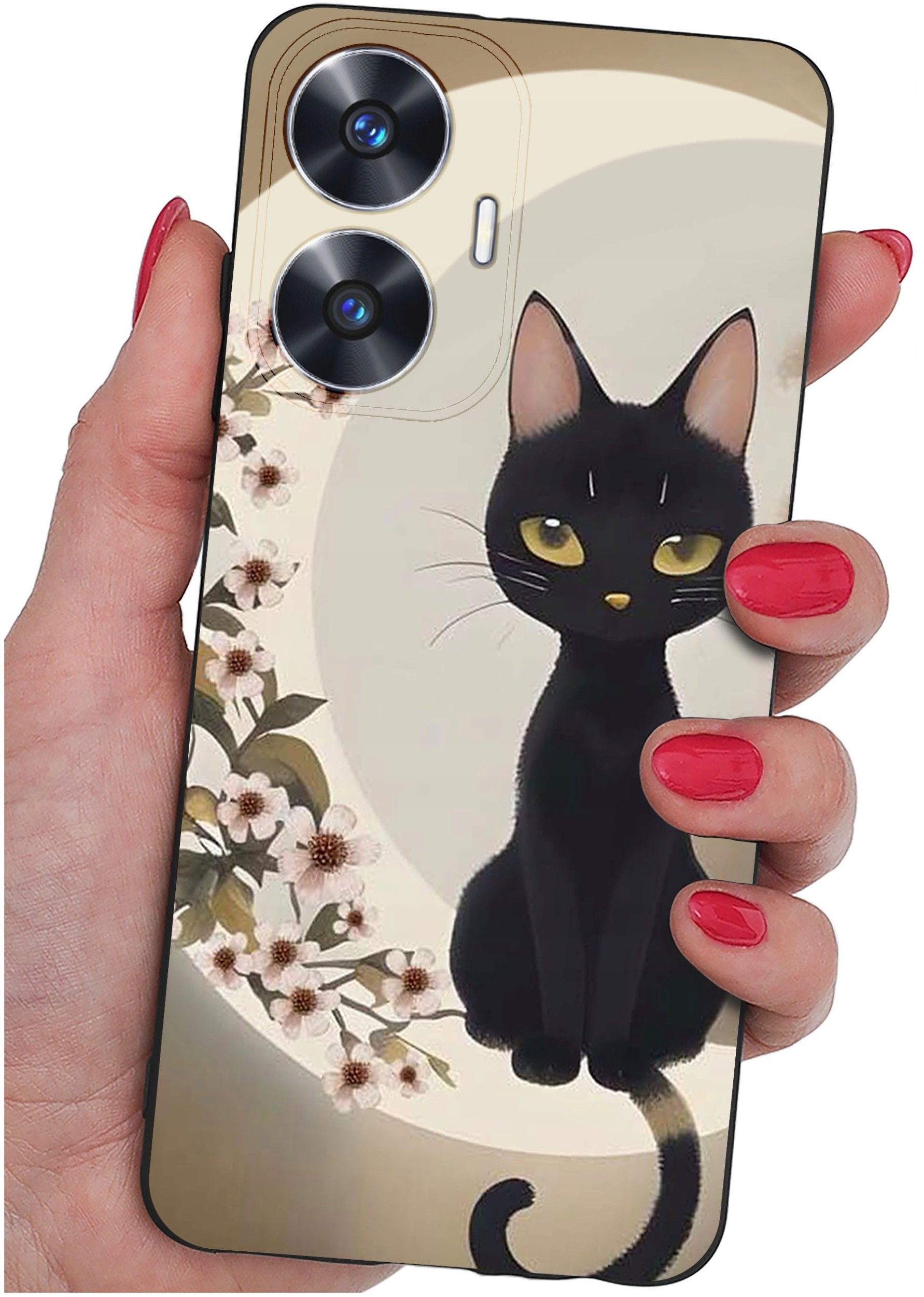 krainaGSM ETUI do Realme C55 WZORY SILIKONOWE MATT CASE + SZKŁO 9H