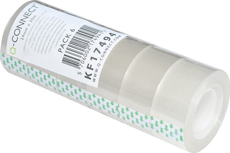 QConnect Taśma biurowa 24mm x 30m transparentna 6szt