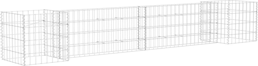vidaXL Donica gabionowa w kształcie H, drut stalowy, 260x40x40 cm