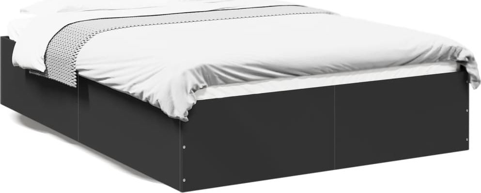 vidaXL Rama łóżka, czarna, 120x200 cm, materiał drewnopochodny