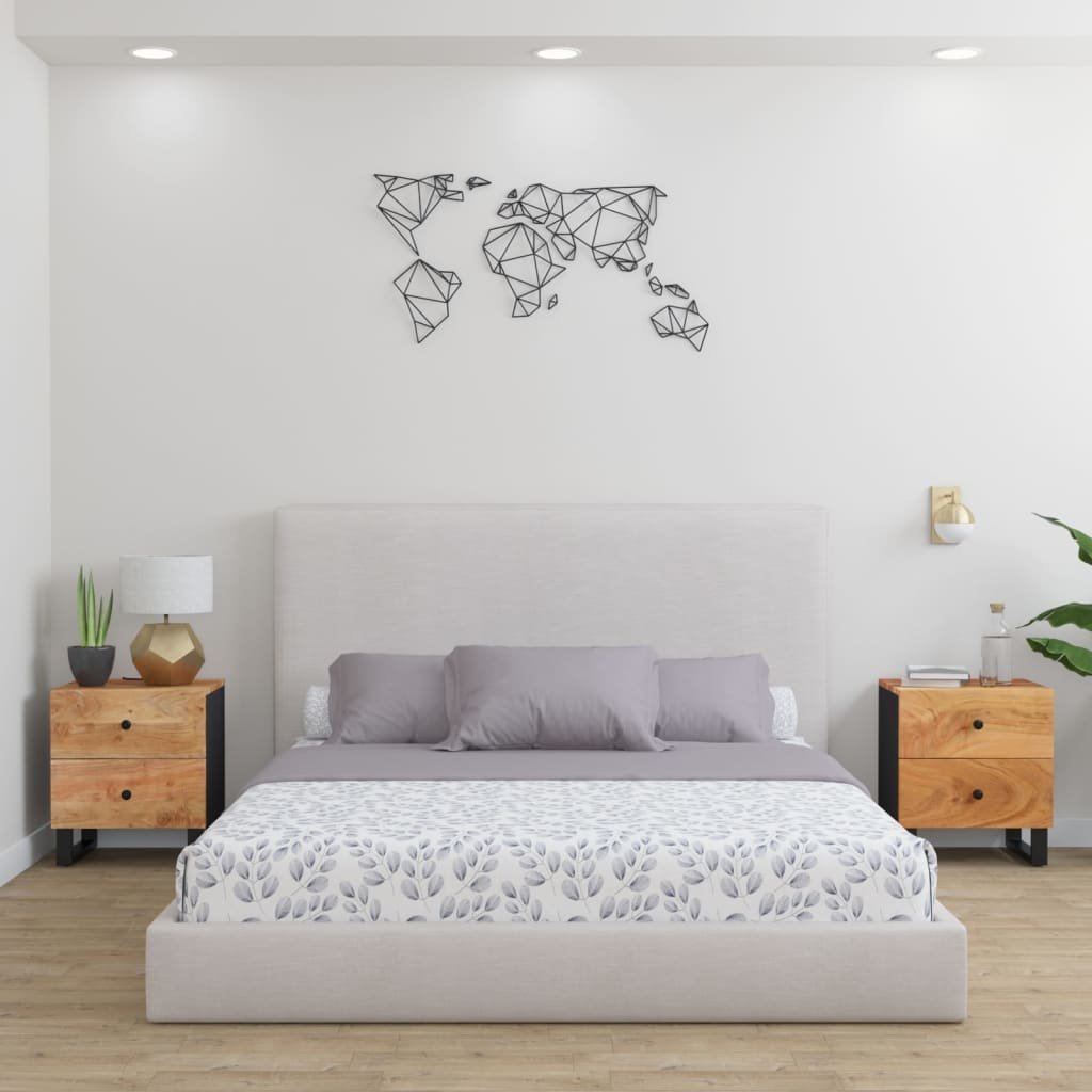 vidaXL vidaXL Szafki nocne, 2 szt., 40x33x46 cm, lite drewno akacjowe