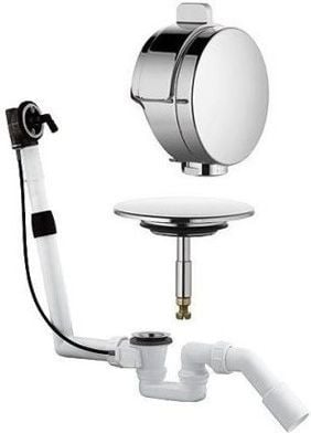 Syfon Kludi Zestaw odpływowo-przelewowy z korkiem automatycznym chrom z napełnianiem wody (2120005N00)