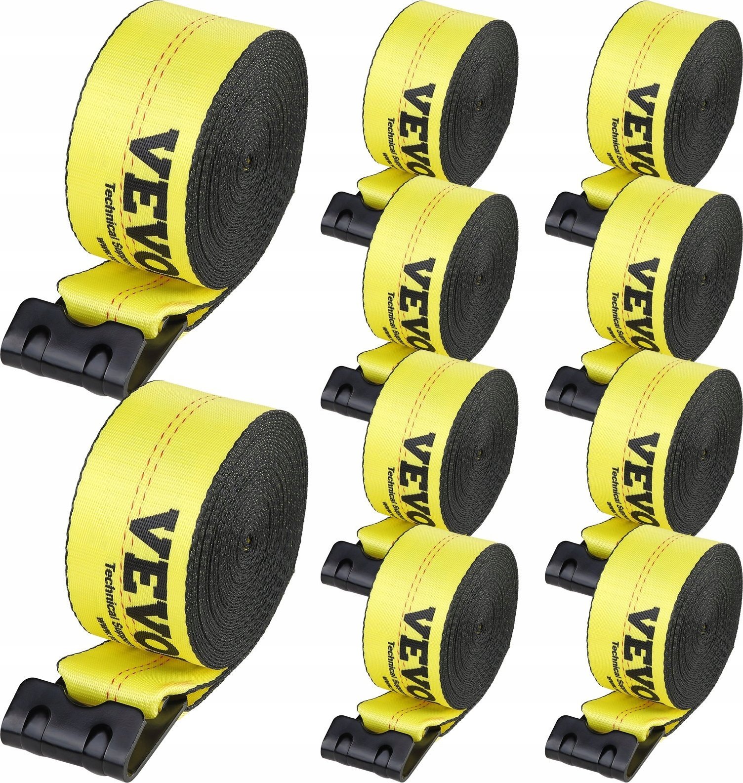 Vevor Zestaw Pasów do Wyciągarki 12,2 m Żółte 10 sztuk