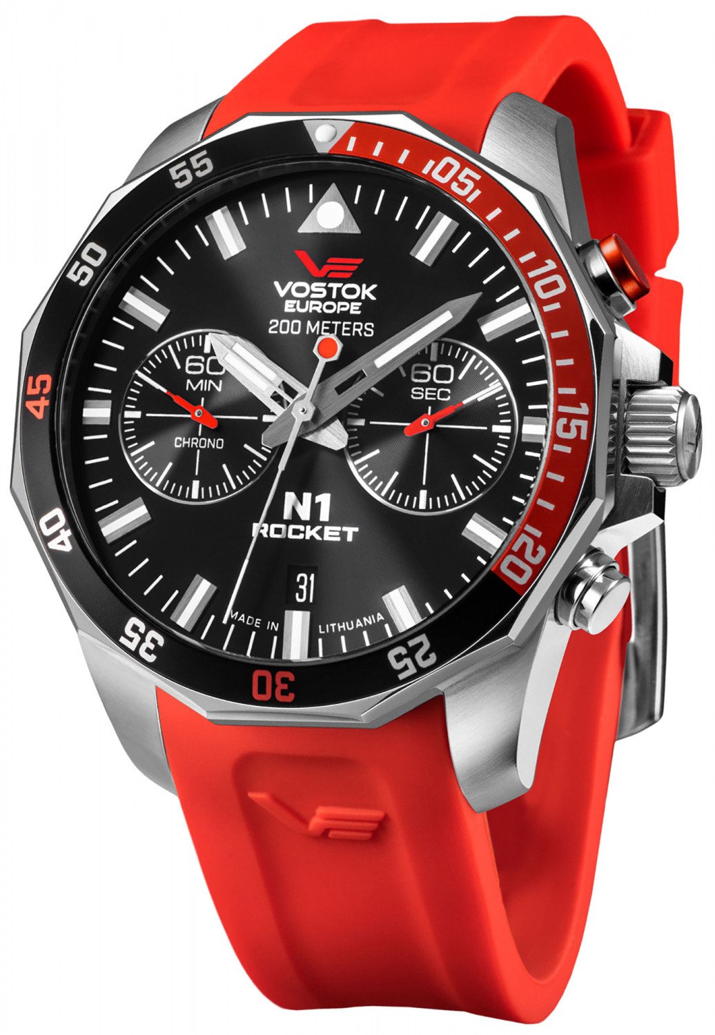 Zegarek męski Vostok Europe 6S21-225A707SR czerwony