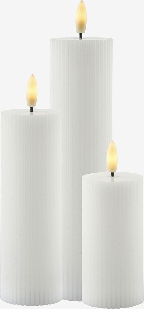 Dekoracja świąteczna Tork Sirius Sirius Smilla Genopladelig Bloklyssæt Ø 5 cm - Hvid - 3 stk