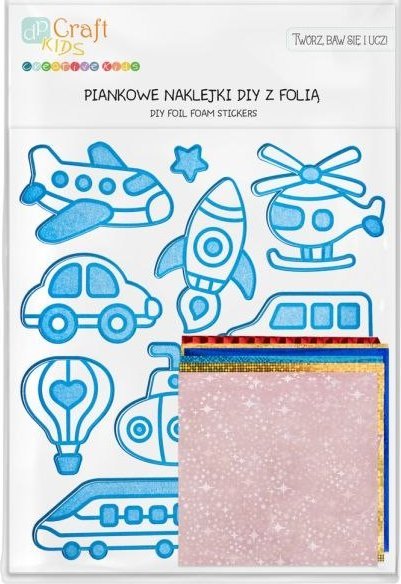 PIANKOWE NAKLEJKI DIY Z FOLIĄ - POJAZDY, 11 SZT.